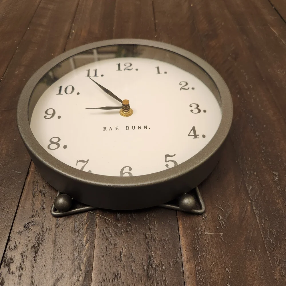 Rae Dunn Classic Black and White Clock